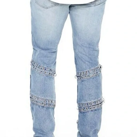Grommet Cutout Slim-Fit Jeans size 33